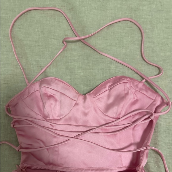 ZARA Pink Satin Dress - Picture 9 of 10